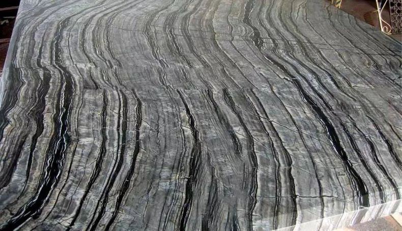 Zebra Black Wooden Marble Slabs(001)