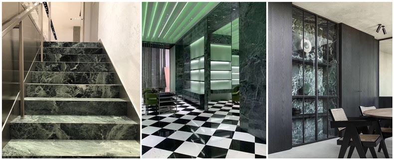 Imperiale Green Marble Stair and Tiles