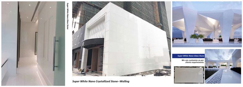 Pure White Nano Glass Stone Building Projects