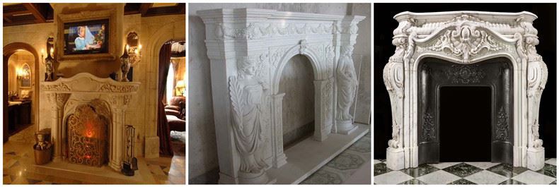 marble carving fireplace
