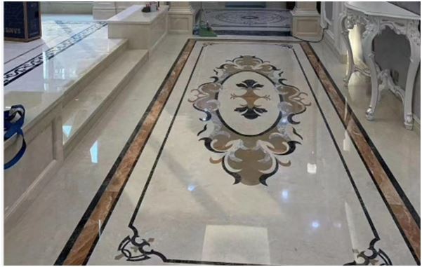 Picture 9 - Marble Parquet Floor With Black Marble Border