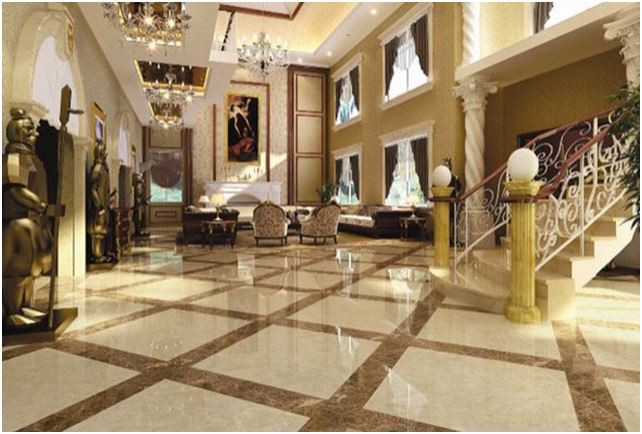 Picture 13 - Beige Marble Floor With Brown Marble Borders