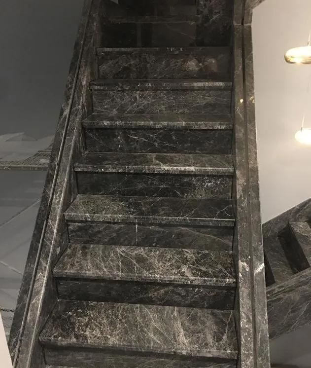 Turkish Dark Grey Marble Staircase