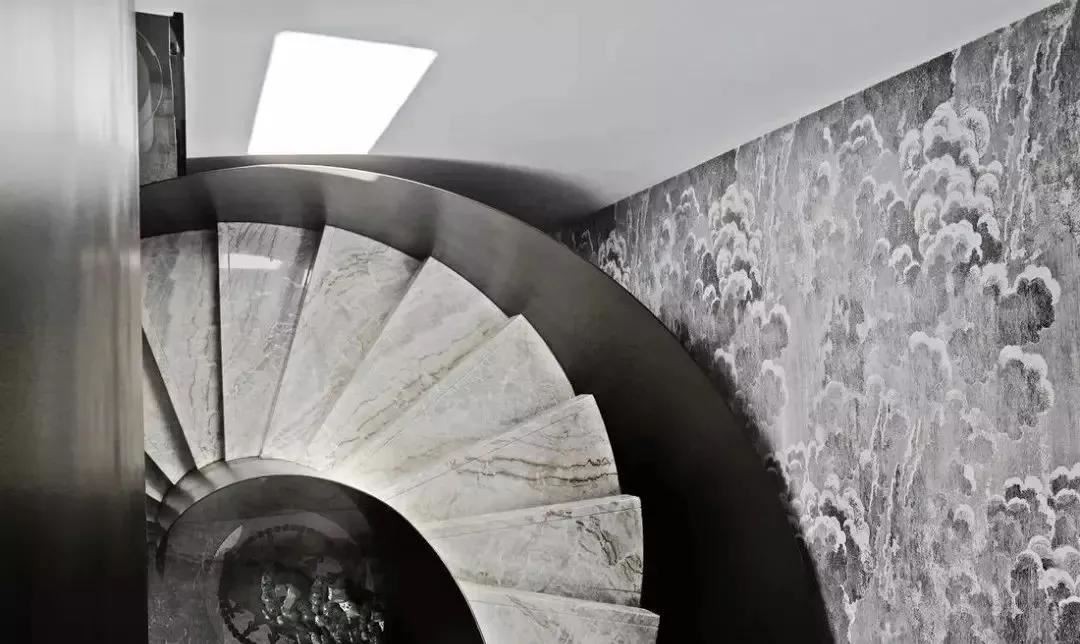 Iran White Marble Revolving Staircase 