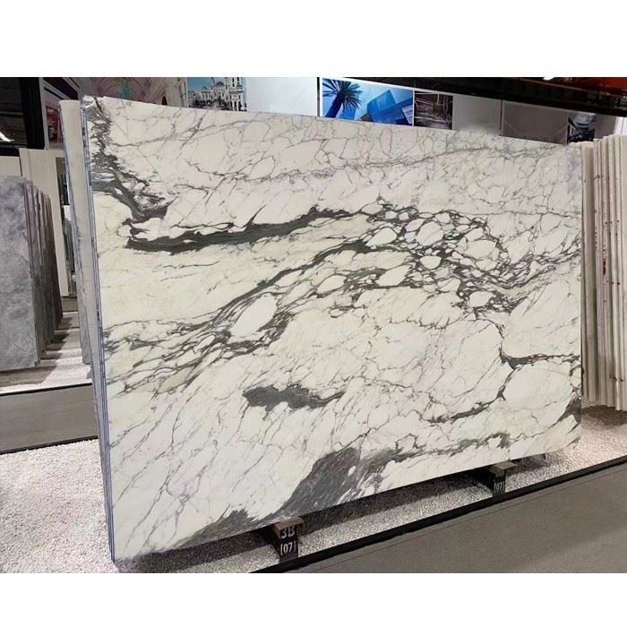 Arabescato white marble slab