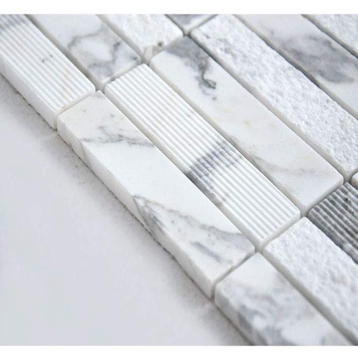 calacatta marble subway mosaic stone