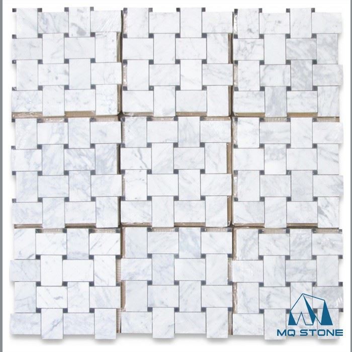 white carrara marble mosaic