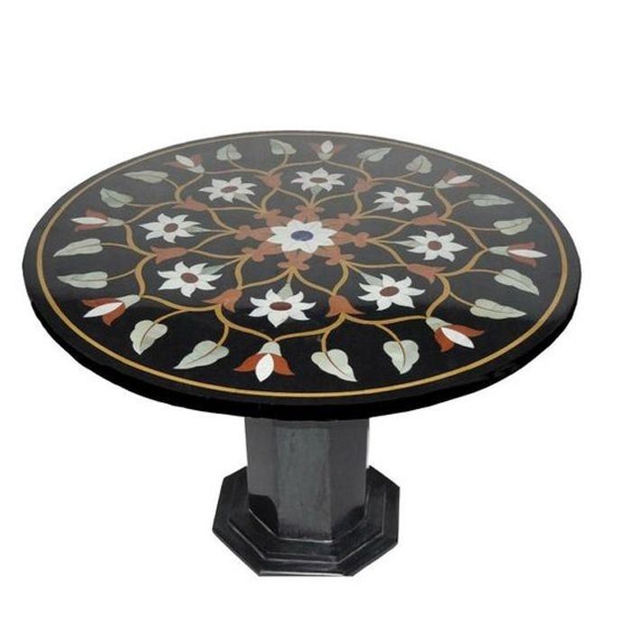 black marble medallion table