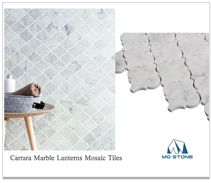 Carrara Marble Lanterns Mosaic Tiles