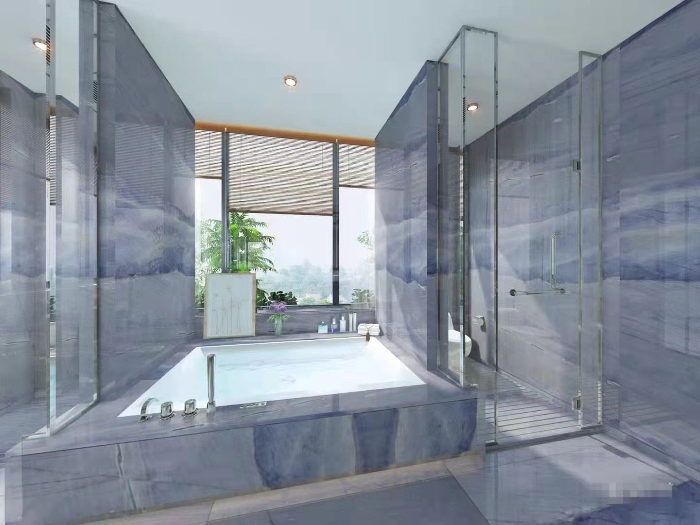 Azul Macaubas Quartzite Stone Bathroom Desings