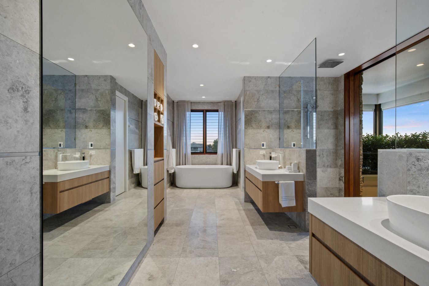 Tundra Grey Marble Bathroom Designs
