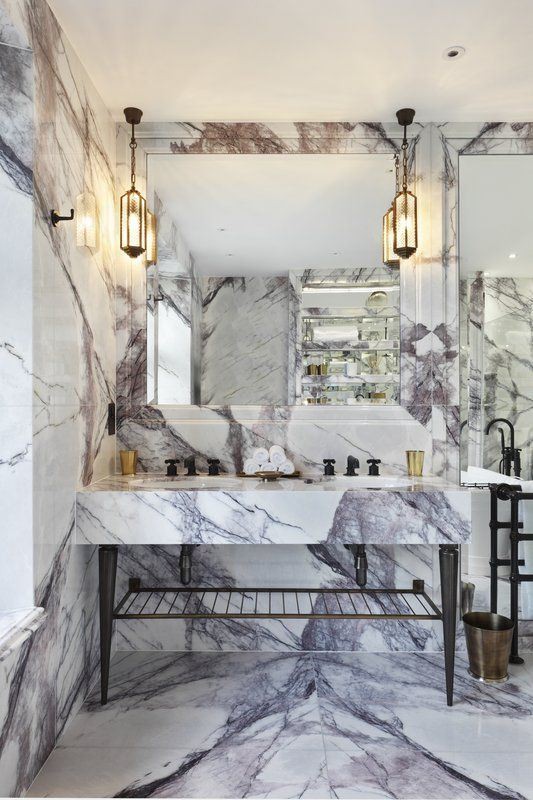 Milas Lilac Marble Bathroom Countertops and Wall Designs