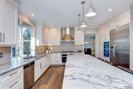 Calacatta White Marble Kitchen Countertops