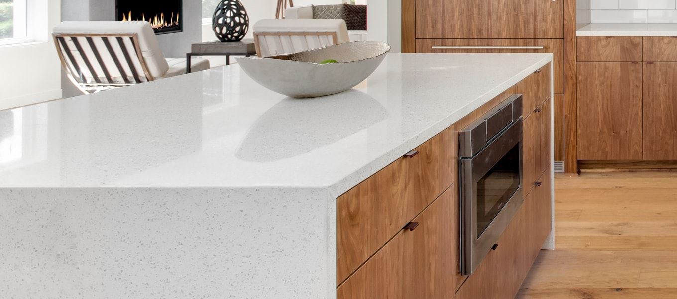 White Quartz Kitchen Island Tops