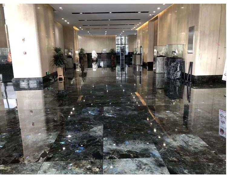 Labradorite Blue Granite Lobby Floor Tiles Projects