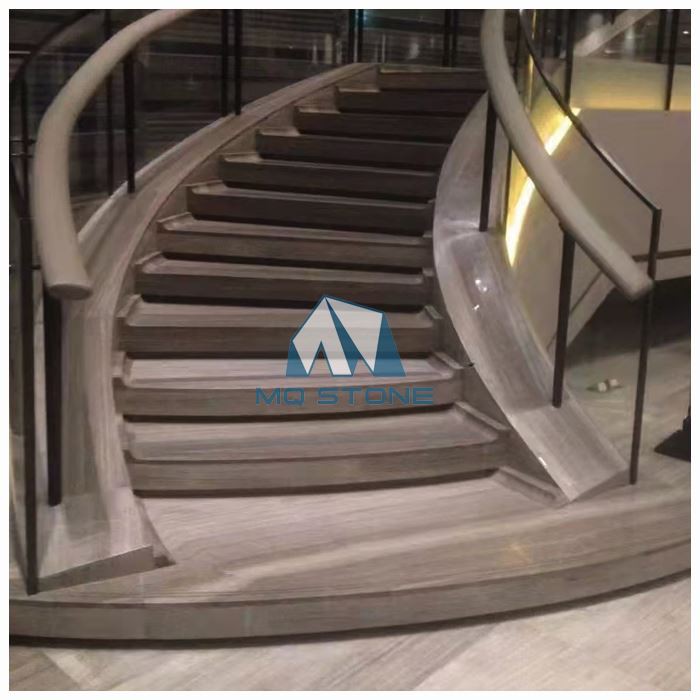 Grey Wood Marble Stairs