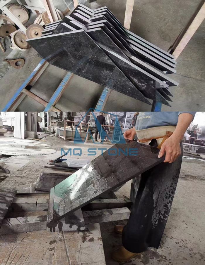 Black granite producing process