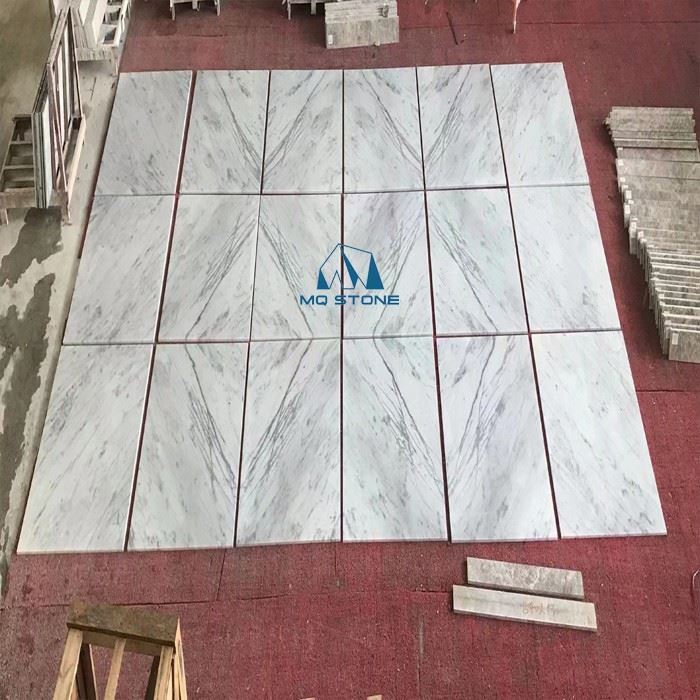 dry lay out Guangxi white marble tiles