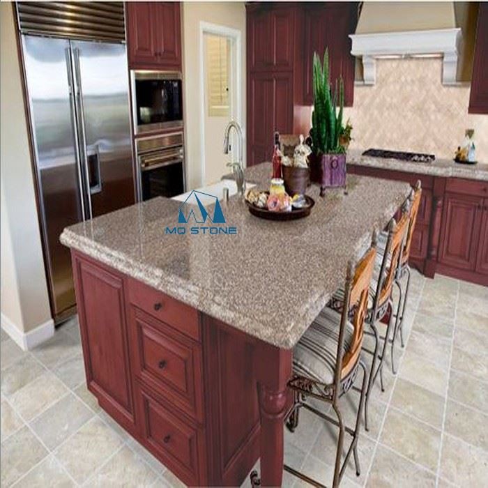 Pink granite kitchen countertops