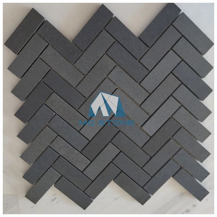 Basalt Herringbone Mosaic Floor Tile