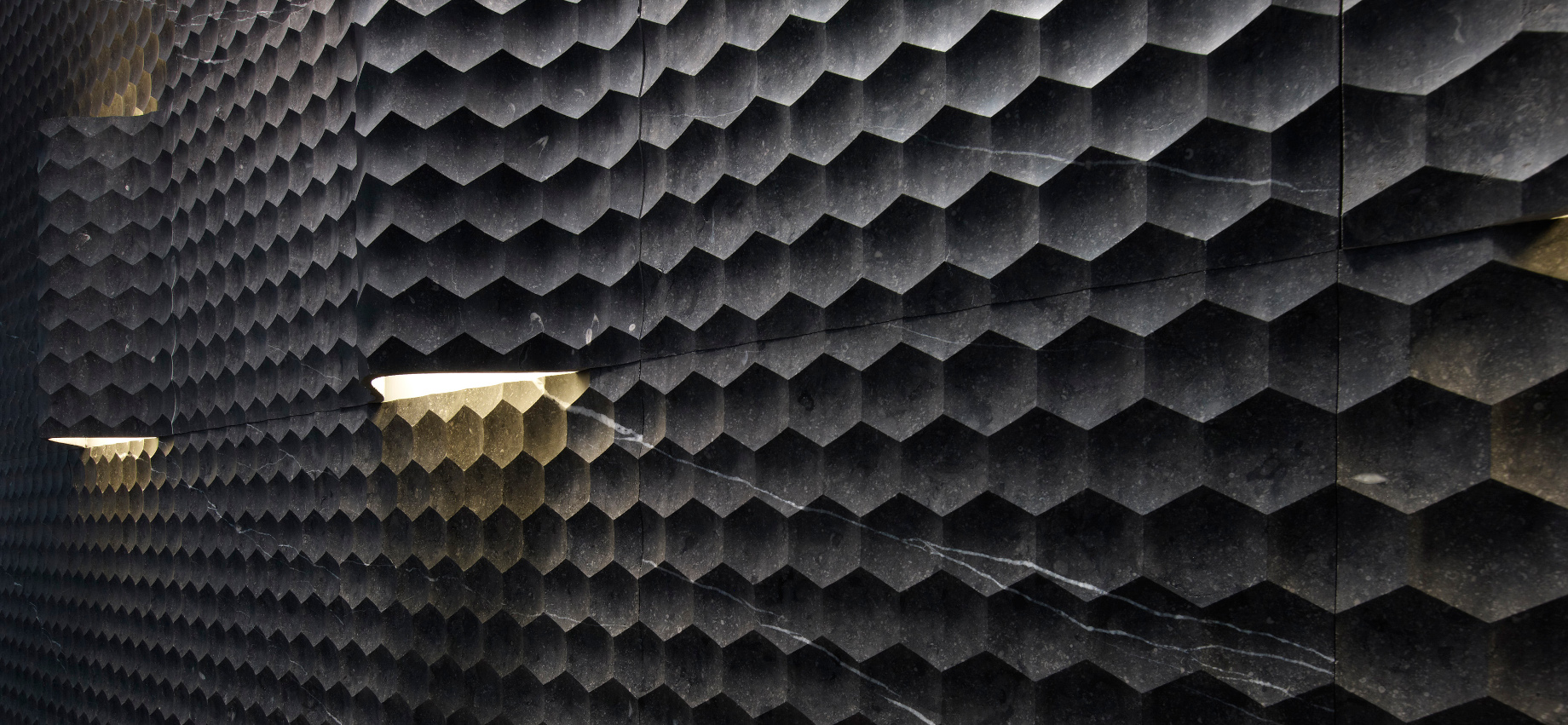 Black Marquina Marble Honeycomb Wall Cladding