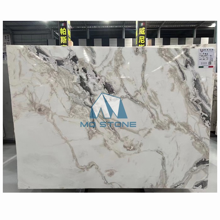 Polished Picasso White Marble