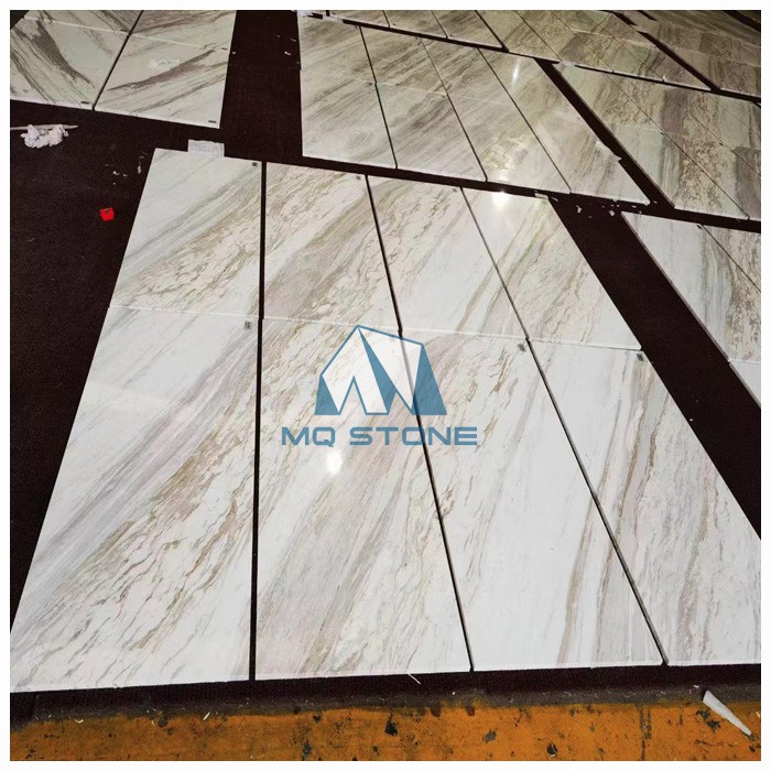 Volakas White Marble dry lay out tiles