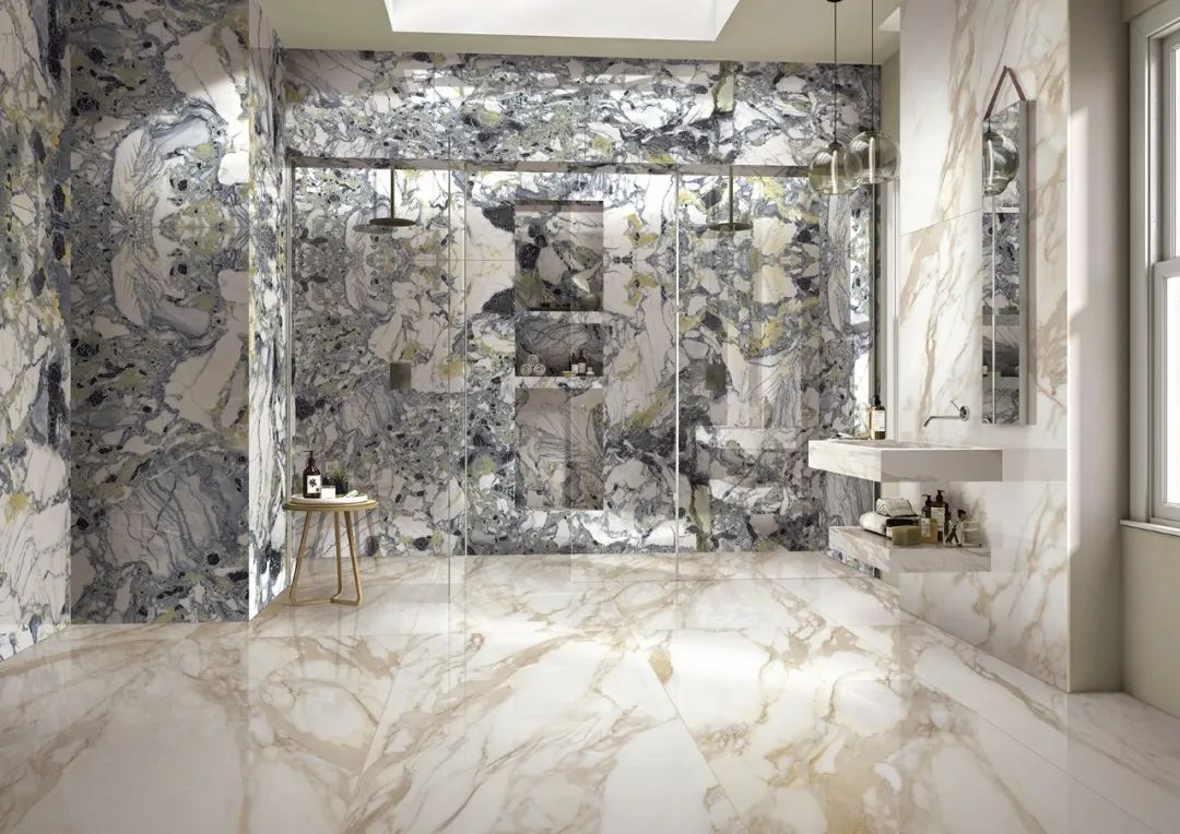 Cold Jade Green Marble Bathroom Wall