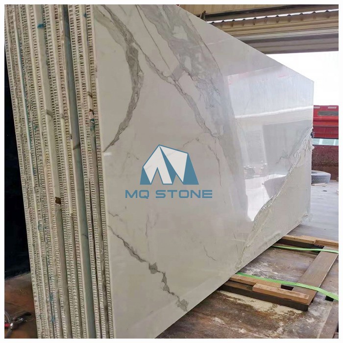Polished White Marble Aluminium Honeycomb Composite Panel Slabs