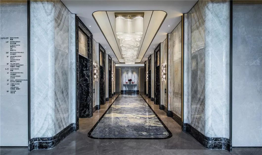 Onyx Wall Tiles of Elevator Corridor