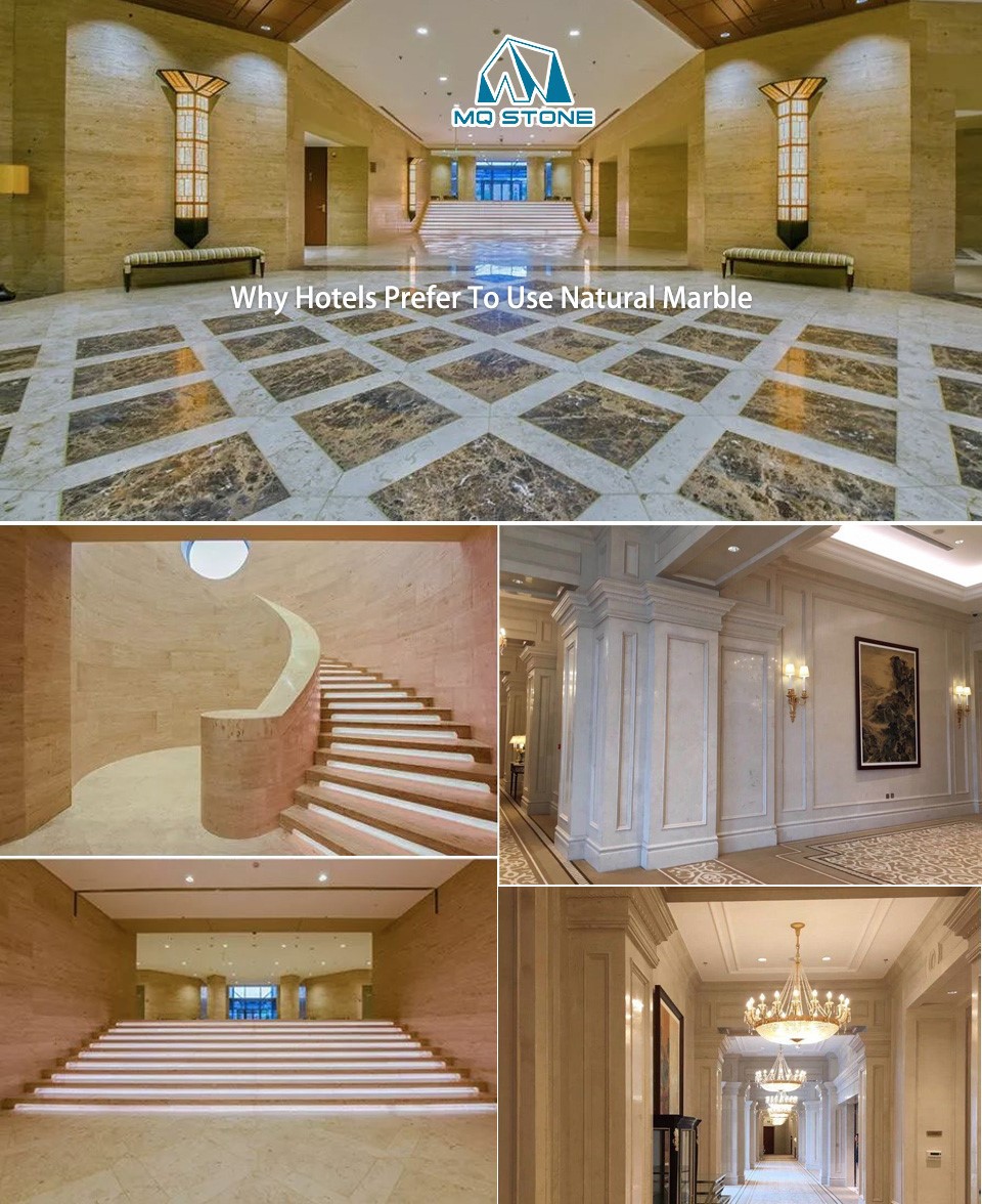 Beige Marble Semi Columns and Flooring Projects
