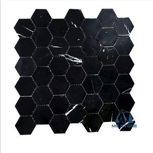 Black And White Hexagon Mosaic Tile