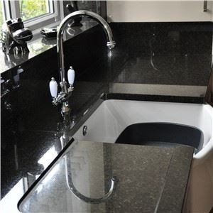 Black Sink With Granite Countertop
