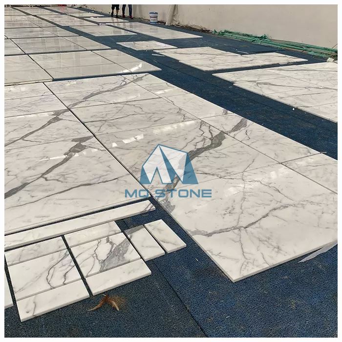 Calacatta White Gloss Floor Tiles