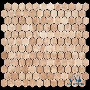Cappuccino Marble Hexagon Mosaic Tiles