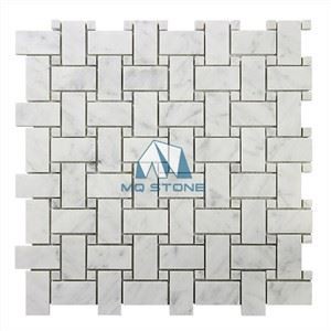 Carrara White Basketweave Marble Mosaic