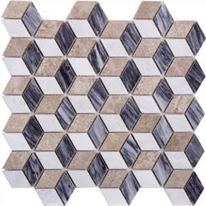 Diamond Shape Marble Mosaic Tiles