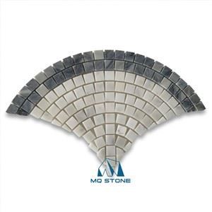 Grey And White Marble Mosaic Floor Tile