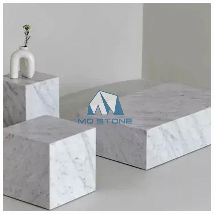 Low Marble Plinth Coffee Table