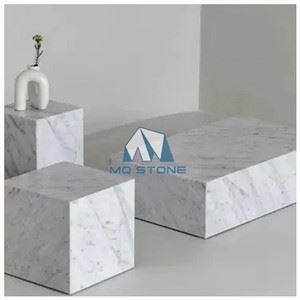 Low Marble Plinth Coffee Table