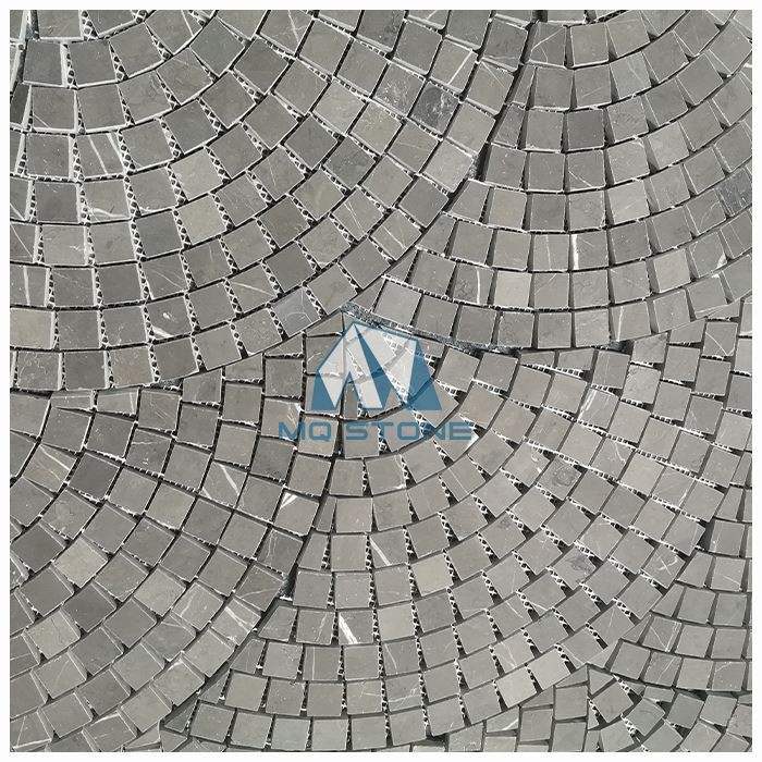 Pietra Grey Fan Marble Mosaic Tiles