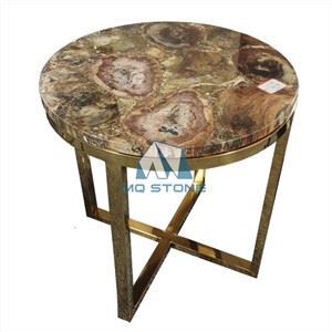 Round Petrified Wood Table