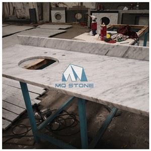 White Carrara Marble Bathroom Vanity Top
