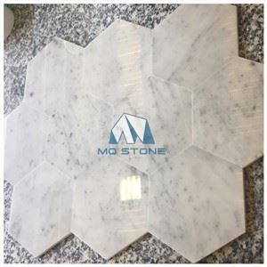 White Carrara Marble Hexagon Tile