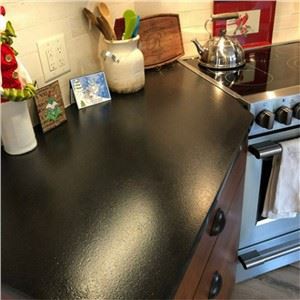 White Kitchen Black Granite Worktop