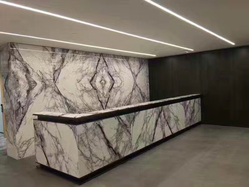 Milas Lilac Marble Office Reception Desk
